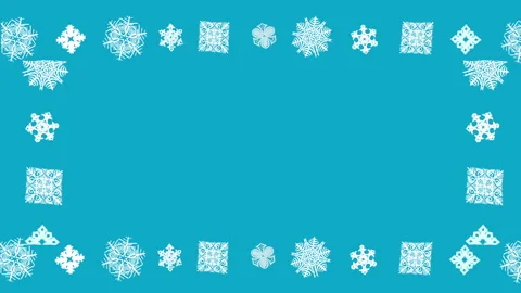 Frame made of decorative on a blue background. 库存影片 145248236