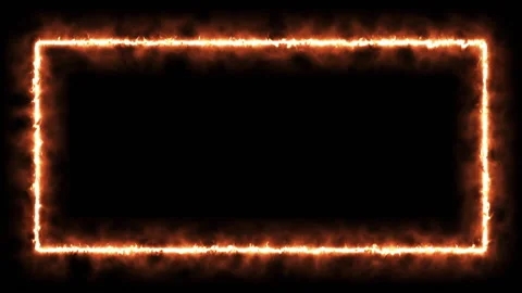 Frame made of fire 4k animation Stock Footage 148967884