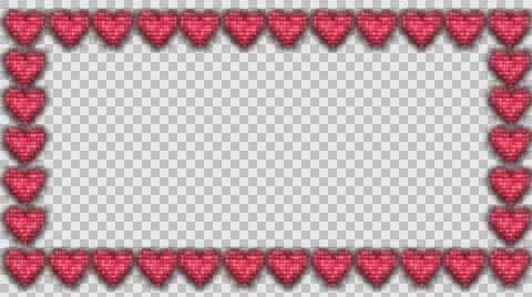 Frame made of glowing hearts Stock Footage 56608099