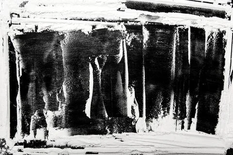 Frame made of rectangular flour on a black background for inscriptions. Stock Photos