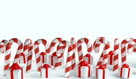 Frame made of red and white candies. 3d rendering Stock Illustration