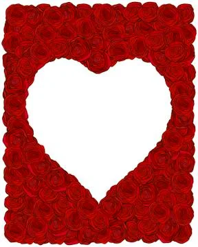 Frame made of red roses with heart-shape place for text Stock Illustration