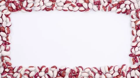 Frame made of white-red beans Stockbeeldmateriaal 237498009