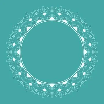 Frame mandala vector. A symmetrical round green ornament. Stock Illustration
