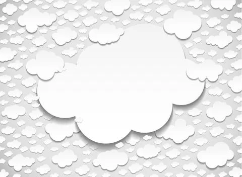 Frame with many cut out clouds Illustrazione stock