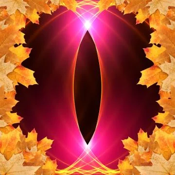 Frame maple leaves Stock Illustration