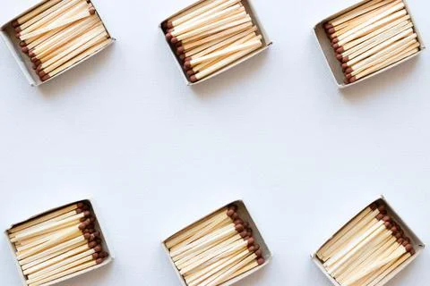 Frame of matchboxes with space for text Stock Photos