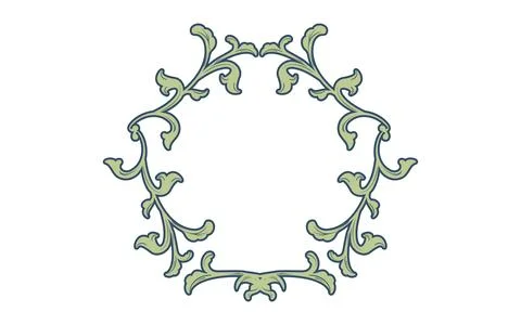 Frame material, hand-painted natural leaf frame Stock Illustration