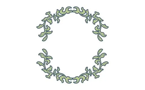 Frame material, hand-painted natural leaf frame Stock Illustration