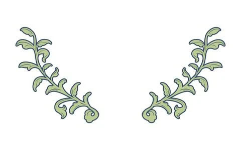 Frame material, hand-painted natural leaf frame Stock Illustration