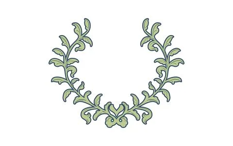 Frame material, hand-painted natural leaf frame Stock Illustration