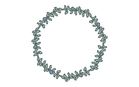 Frame material, hand-painted natural leaf frame Stock Illustration