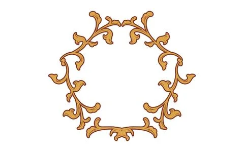 Frame material, hand-painted natural leaf frame Stock Illustration