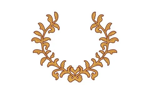 Frame material, hand-painted natural leaf frame Stock Illustration