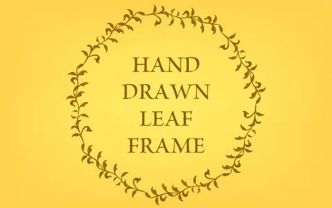 Frame material, hand-painted natural leaf frame Stock Illustration