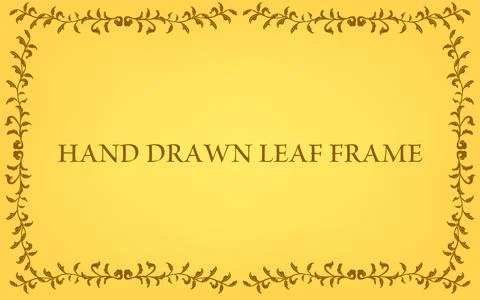 Frame material, hand-painted natural leaf frame Stock Illustration