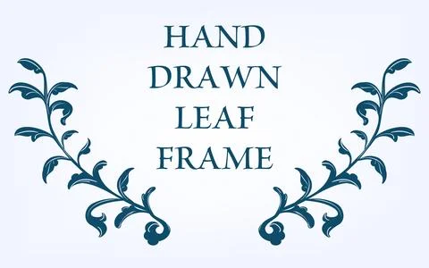 Frame material, hand-painted natural leaf frame Stock Illustration