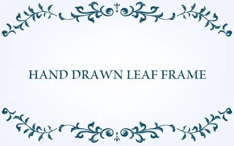 Frame material, hand-painted natural leaf frame Stock Illustration