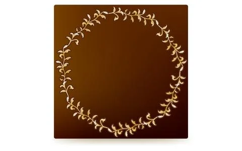 Frame material, hand-painted natural leaf frame Stock Illustration