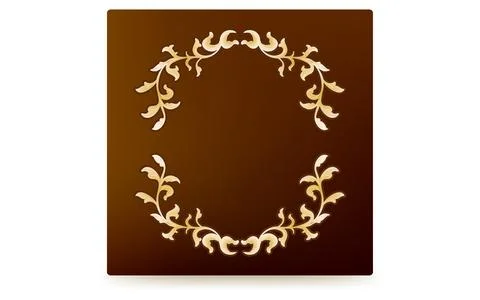 Frame material, hand-painted natural leaf frame Stock Illustration