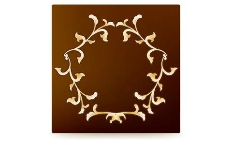 Frame material, hand-painted natural leaf frame Stock Illustration