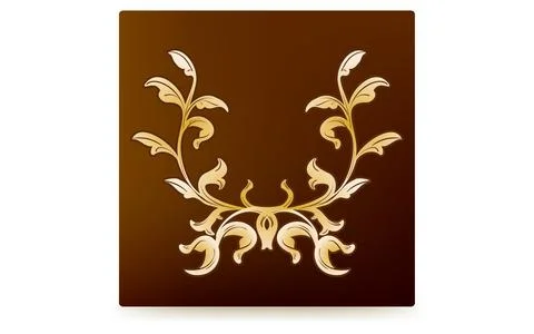 Frame material, hand-painted natural leaf frame Stock Illustration