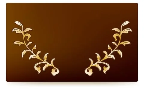Frame material, hand-painted natural leaf frame Stock Illustration