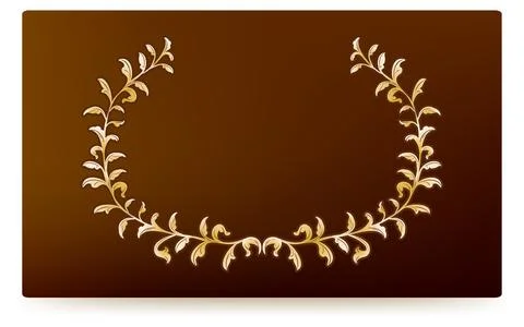 Frame material, hand-painted natural leaf frame Stock Illustration