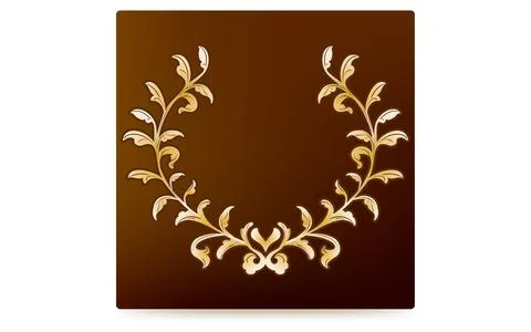 Frame material, hand-painted natural leaf frame Stock Illustration