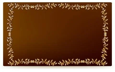 Frame material, hand-painted natural leaf frame Stock Illustration