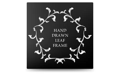 Frame material, luxurious and elegant leaf frame with gradient background Stock Illustration
