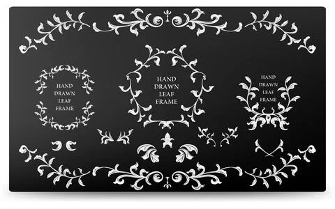 Frame material, luxurious and elegant leaf frame with gradient background Stock Illustration