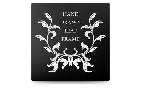 Frame material, luxurious and elegant leaf frame with gradient background Stock Illustration