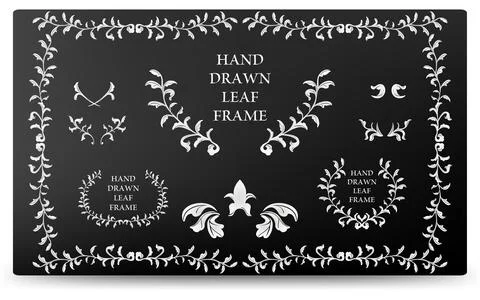 Frame material, luxurious and elegant leaf frame with gradient background Stock Illustration