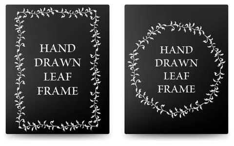 Frame material, luxurious and elegant leaf frame with gradient background Stock Illustration