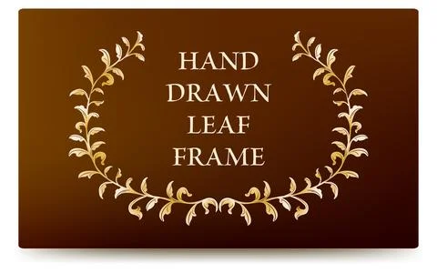 Frame material, luxurious and elegant leaf frame with gradient background Stock Illustration