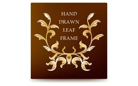 Frame material, luxurious and elegant leaf frame with gradient background Stock Illustration