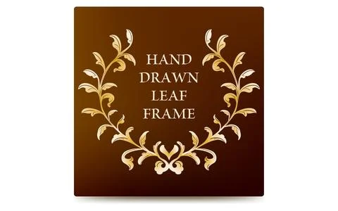 Frame material, luxurious and elegant leaf frame with gradient background Stock Illustration