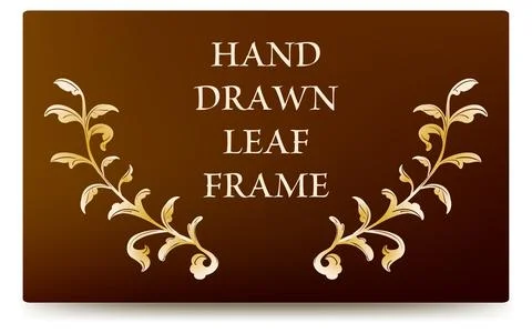 Frame material, luxurious and elegant leaf frame with gradient background Stock Illustration