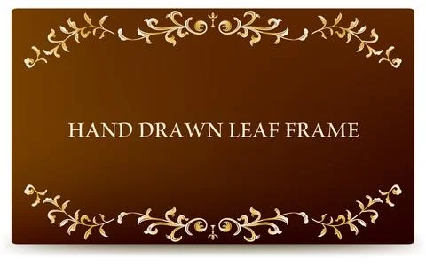 Frame material, luxurious and elegant leaf frame with gradient background Stock Illustration