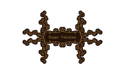 Frame material, luxurious and elegant Gothic frame, Happy Valentine Illustrazione stock