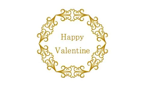 Frame material, luxurious and elegant Gothic frame, Happy Valentine Illustrazione stock