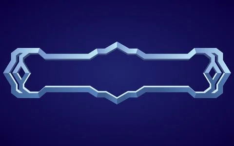 Frame medieval game ui. Empty rectangle frame in old style, interface element Stock Illustration