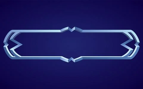 Frame medieval game ui. Empty rectangle frame in old style, interface element Stock Illustration