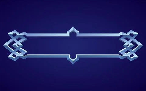 Frame medieval game ui. Empty rectangle frame in old style, interface element Stock Illustration