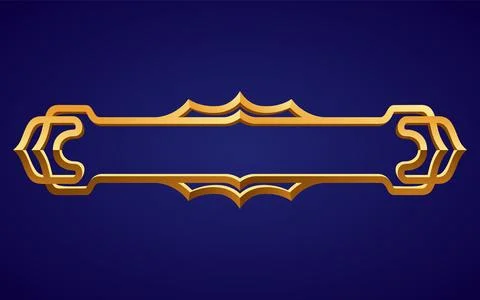 Frame medieval game ui. Empty rectangle frame in old style, interface element Illustrazione stock