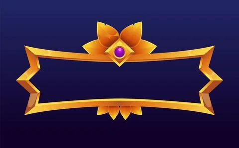 Frame medieval game ui. Empty rectangle frame in old style, interface element Illustrazione stock