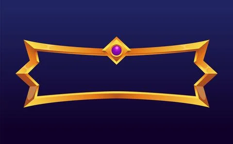 Frame medieval game ui. Empty rectangle frame in old style, interface element Stock Illustration