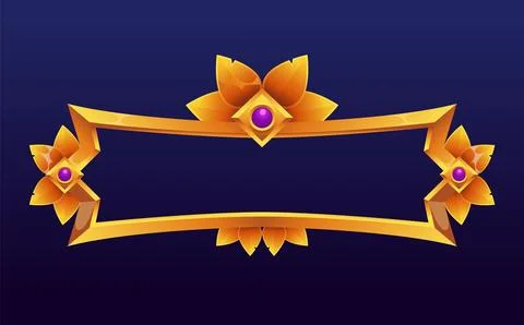 Frame medieval game ui. Empty rectangle frame in old style, interface element Stock Illustration
