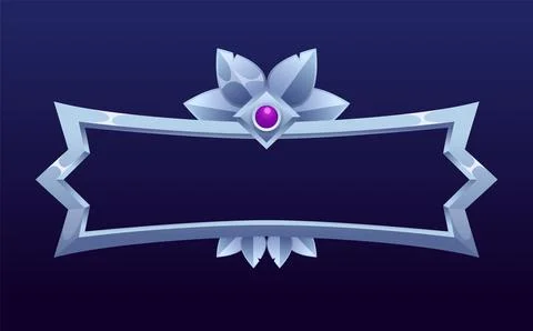 Frame medieval game ui. Empty rectangle frame in old style, interface element Stock Illustration